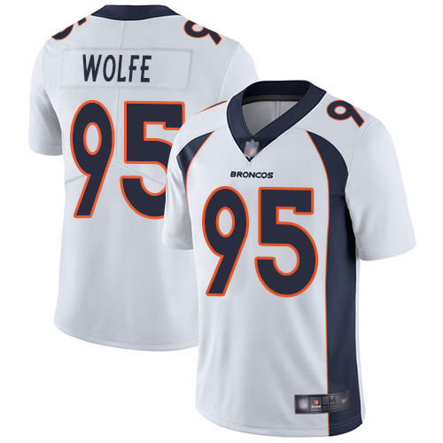 Men Denver Broncos #95 Derek Wolfe White Vapor Untouchable Limited Player Football NFL Jersey